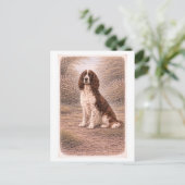 Engelse Springer Spaniel in vintage stijl Briefkaart (Staand voorkant)