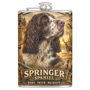 Engelse Springer Spaniel Jachthond Heupfles