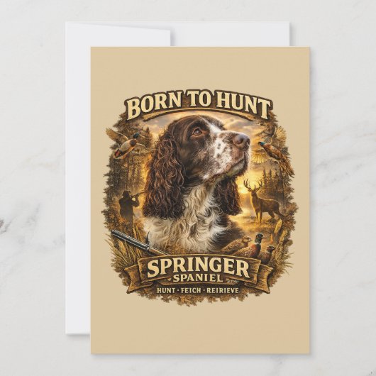 Engelse Springer Spaniel Jachthond Kaart (Voorkant)
