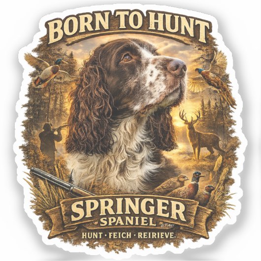 Engelse Springer Spaniel Jachthond Sticker (Voorkant)