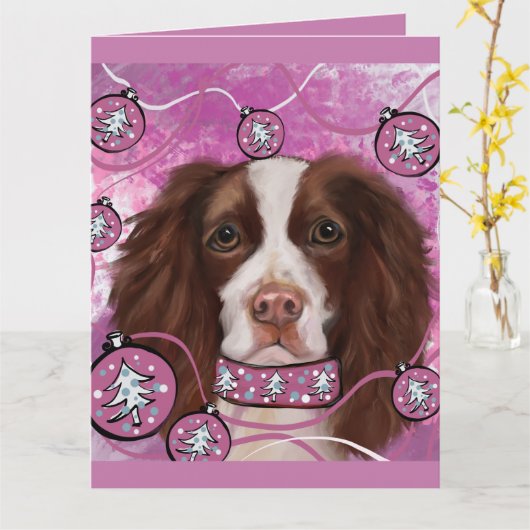ENGELSE SPRINGER SPANIEL KAART (Gele Bloem)