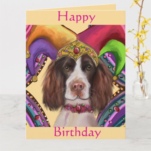 ENGELSE SPRINGER SPANIEL  KAART (Gele Bloem)