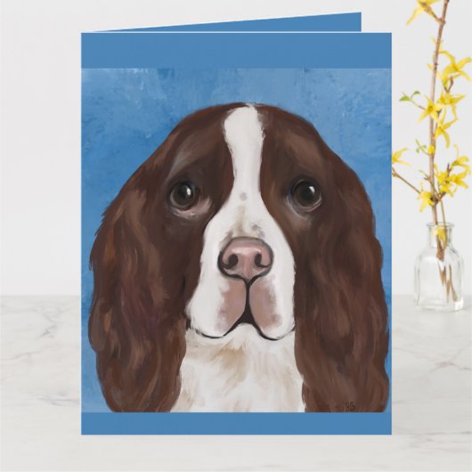 ENGELSE SPRINGER SPANIEL KAART (Gele Bloem)