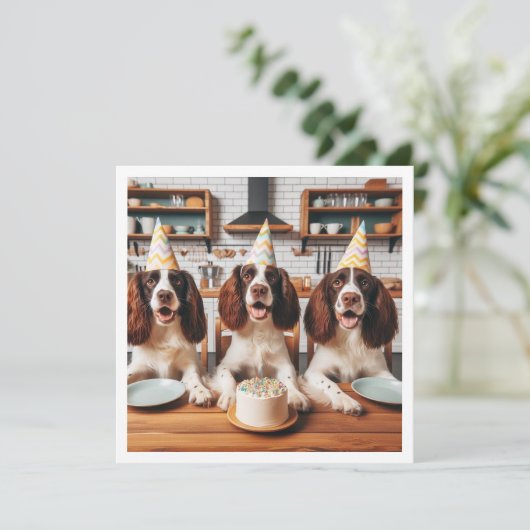 Engelse Springer Spaniel kaart, Spaniel verjaardag Kaart (Staand voorkant)