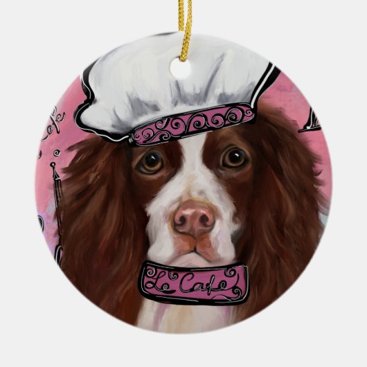 Engelse Springer Spaniel Keramisch Ornament (Voorkant)