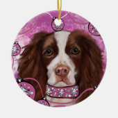 ENGELSE SPRINGER SPANIEL KERAMISCH ORNAMENT (Voorkant)