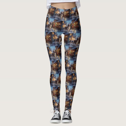 Engelse Springer Spaniel Kerst Feestelijke Periode Leggings (Voorkant)