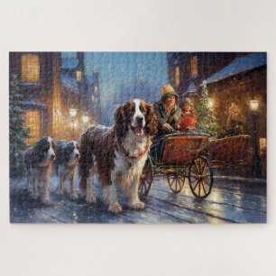 Engelse Springer Spaniel Kerst Feestelijke Periode Legpuzzel