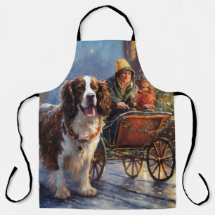 Engelse Springer Spaniel Kerst Feestelijke Periode Schort