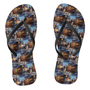 Engelse Springer Spaniel Kerst Feestelijke Periode Teenslippers