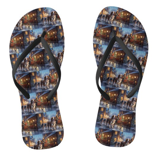 Engelse Springer Spaniel Kerst Feestelijke Periode Teenslippers (Voetbed)