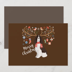 Engelse Springer Spaniel Kerst Reindeer Hond Kaart