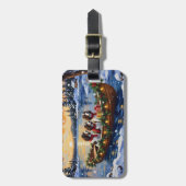 Engelse Springer Spaniel Kerstboot Vakantie Bagagelabel (Voorkant verticaal)
