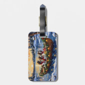 Engelse Springer Spaniel Kerstboot Vakantie Bagagelabel (Achterkant verticaal)