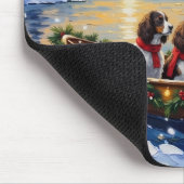 Engelse Springer Spaniel Kerstboot Vakantie Muismat (Hoek)