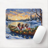 Engelse Springer Spaniel Kerstboot Vakantie Muismat (Met muis)