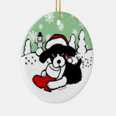Engelse Springer Spaniel kerstCartoon Keramisch Ornament (Rechts)