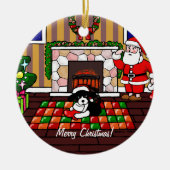 Engelse Springer Spaniel kerstCartoon Keramisch Ornament (Voorkant)