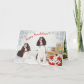 Engelse Springer Spaniel kerstkaart Feestdagen Kaart (Voorkant)