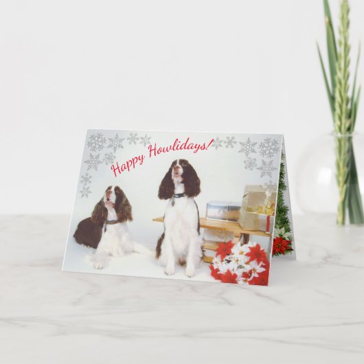 Engelse Springer Spaniel kerstkaart Feestdagen Kaart (Voorkant)