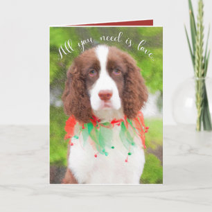 Engelse Springer Spaniel-kerstkaarten Feestdagen Kaart