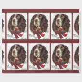 Engelse Springer Spaniel Kerstmis Cadeaupapier (Vlak)