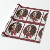 Engelse Springer Spaniel Kerstmis Cadeaupapier (Uitgerold)