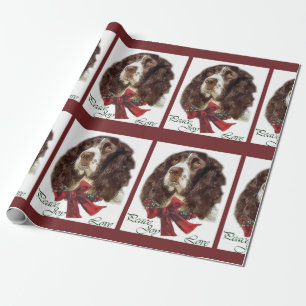 Engelse Springer Spaniel Kerstmis Cadeaupapier