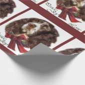 Engelse Springer Spaniel Kerstmis Cadeaupapier (Hoek)
