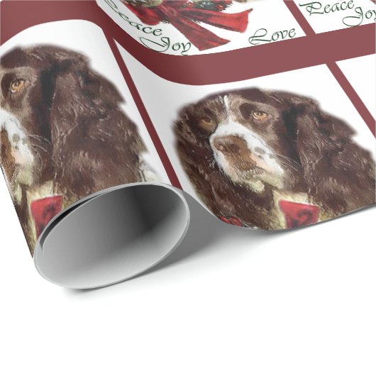 Engelse Springer Spaniel Kerstmis Cadeaupapier (Rol Hoek)