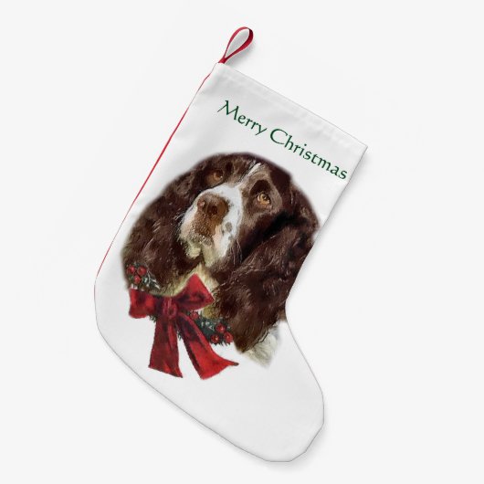 Engelse Springer Spaniel Kerstmis Kleine Kerstsok (Voorkant (Hangend))