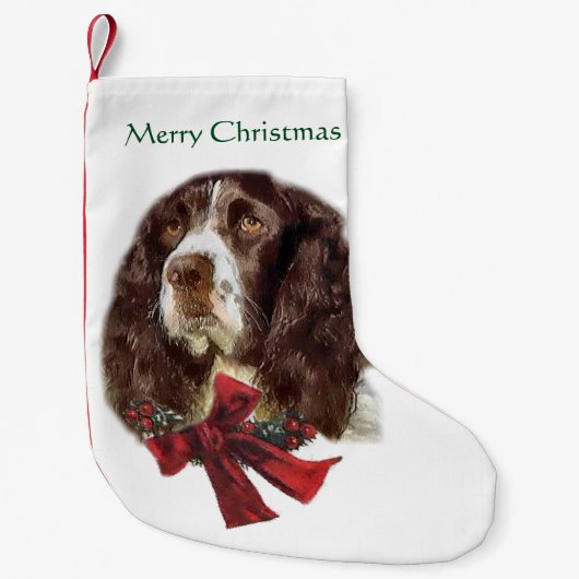 Engelse Springer Spaniel Kerstmis Kleine Kerstsok (Voorkant)