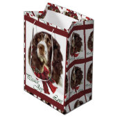 Engelse Springer Spaniel Kerstmis Medium Cadeauzakje (Voorkant Gekanteld)