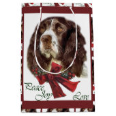 Engelse Springer Spaniel Kerstmis Medium Cadeauzakje (Voorkant)