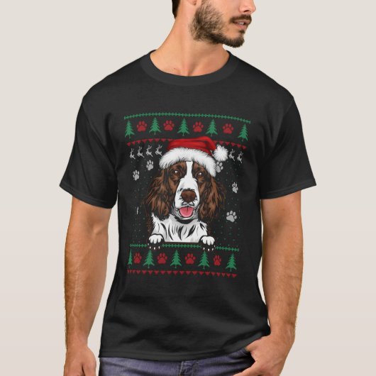 Engelse Springer Spaniel Kerstmis Oegly Sweater Do T-shirt (Voorkant)