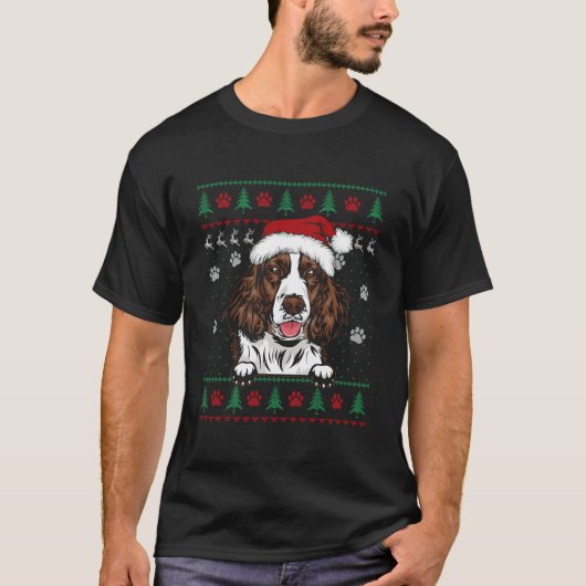 Engelse Springer Spaniel Kerstmis Oegly Sweater Do T-shirt (Voorkant)