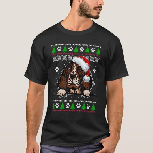 Engelse Springer Spaniel Kerstmis Oegly Sweater Do T-shirt (Voorkant)