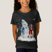 Engelse Springer Spaniel Kerstmis Sneeuwman Kerstm T-shirt (Voorkant)