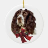 Engelse Springer Spaniel Kerstornamenten Keramisch Ornament (Achterkant)