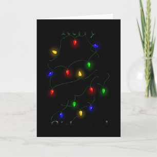 Engelse Springer Spaniel kerstverlichting Feestdagen Kaart