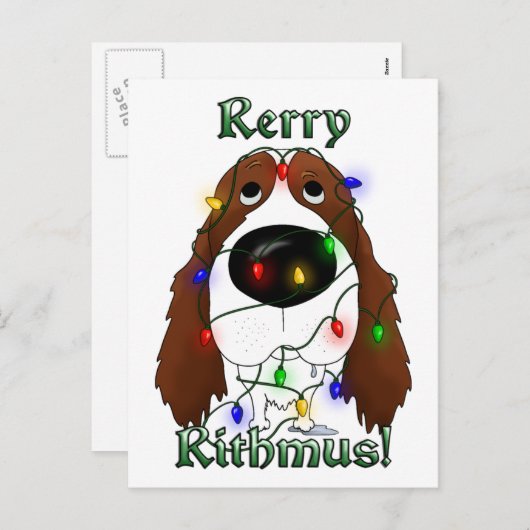 Engelse Springer Spaniel kerstverlichting Feestdagenkaart (Voorkant / Achterkant)
