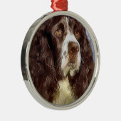 Engelse Springer Spaniel Kunst Metalen Ornament (Rechts)
