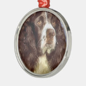 Engelse Springer Spaniel Kunst Metalen Ornament (Links)