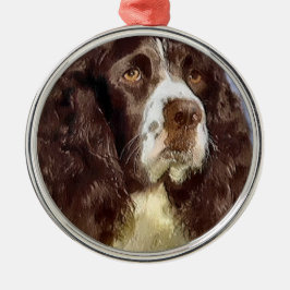 Engelse Springer Spaniel Kunst Metalen Ornament