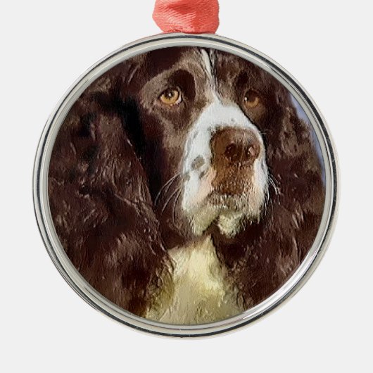 Engelse Springer Spaniel Kunst Metalen Ornament (Voorkant)