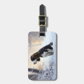 Engelse Springer Spaniel Laat het sneeuwen Kerstmi Bagagelabel (Voorkant verticaal)