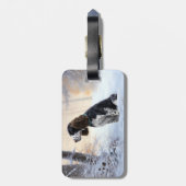Engelse Springer Spaniel Laat het sneeuwen Kerstmi Bagagelabel (Achterkant verticaal)