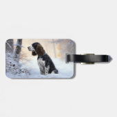 Engelse Springer Spaniel Laat het sneeuwen Kerstmi Bagagelabel (Achterkant horizontaal)
