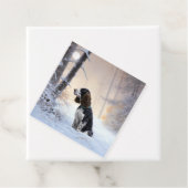 Engelse Springer Spaniel Laat het sneeuwen Kerstmi Bedankjes Labels (In situ)