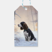 Engelse Springer Spaniel Laat het sneeuwen Kerstmi Cadeaulabel (Voorkant)